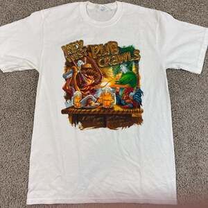 Key West Pub Crawls Rooster Beer Graphic T Shirt Mens Medium Florida EUC